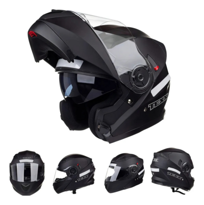 CAPACETE GLADIADOR V3 TEXX ARTICULADO ROBOCOP PRETO FOSCO