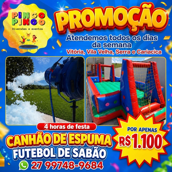 Futebol de Sabão Com Canhão de Espuma