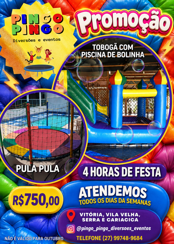 Tobogã Com Piscina de Bolinha e Pula Pula